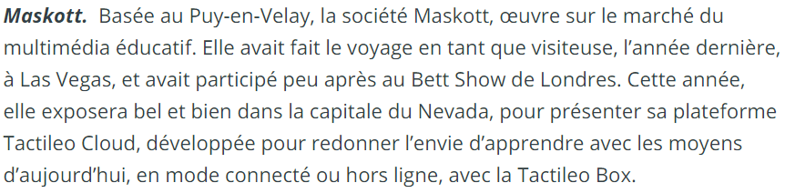 La Montagne : Neuf entreprises de high tech auvergnates au CES de Las Vegas